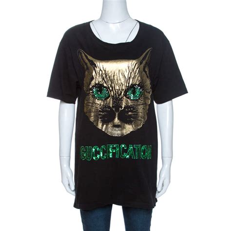 gucci mystic cat t shirt black
